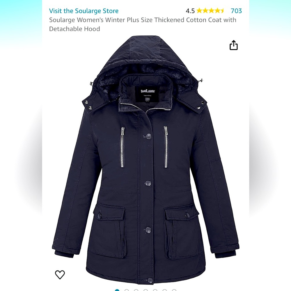 SoulLarge fleece lined black coat 5X